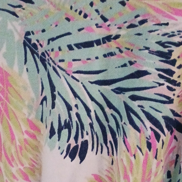 Cabana Girls Colorful Leaf Print Long Sleeve Dress. Size XL - Picture 4 of 4